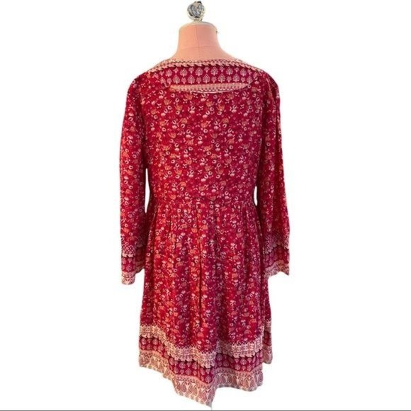 Anthropologie Maeve Isabel Embroidered Tunic Dress Pink Floral Size Small - Picture 8 of 13